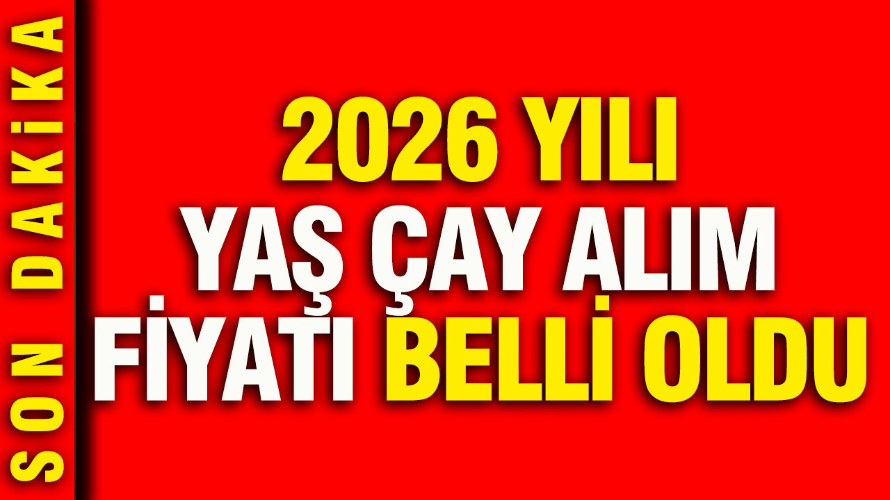 2026 Yılı İçin Yaş Çay Alım Fiyatı Açıklandı
